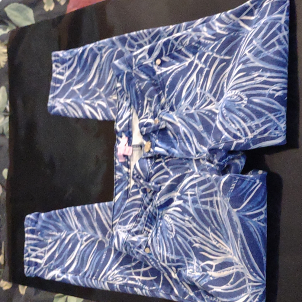 Lilly pulitzer blue & white patterned jeans size 2